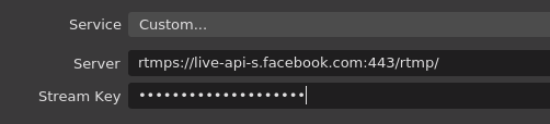 Entering a stream key into OBS