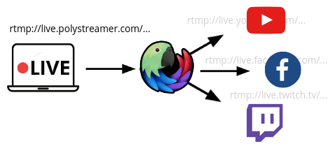 Multistreaming with PolyStreamer.com to save bandwidth